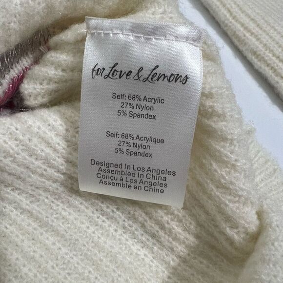 For Love & Lemons NWT Multicolor Knitted Arielle Pullover Sweater Medium Women’s - Picture 13 of 16
